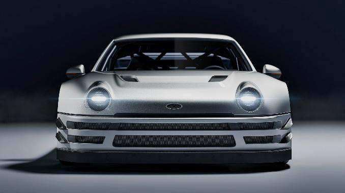 Distomo concept rendering, shows front of Group S Rally Car